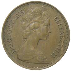 Монета 2 новых пенса 1979 года Великобритания (аверс)