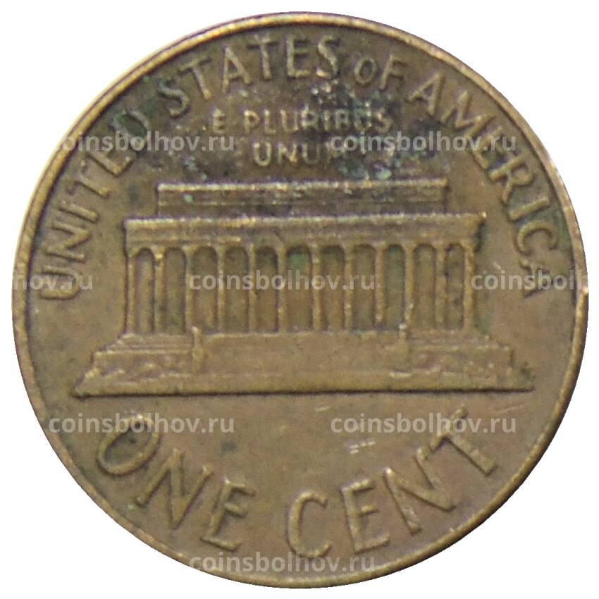 Монета 1 цент 1965 года США (вид 2)