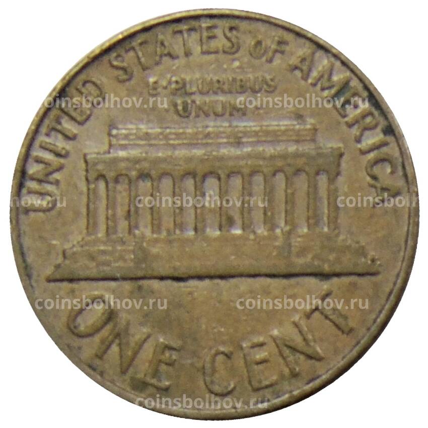 Монета 1 цент 1963 года D США (вид 2)