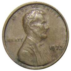 Монета 1 цент 1972 года США (аверс)
