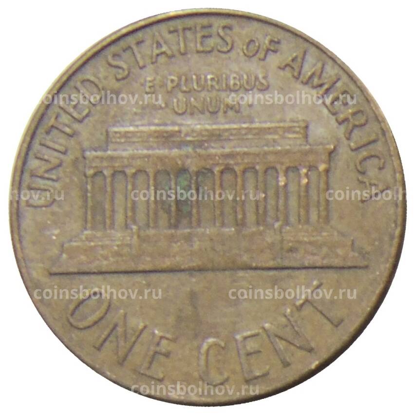 Монета 1 цент 1965 года США (вид 2)
