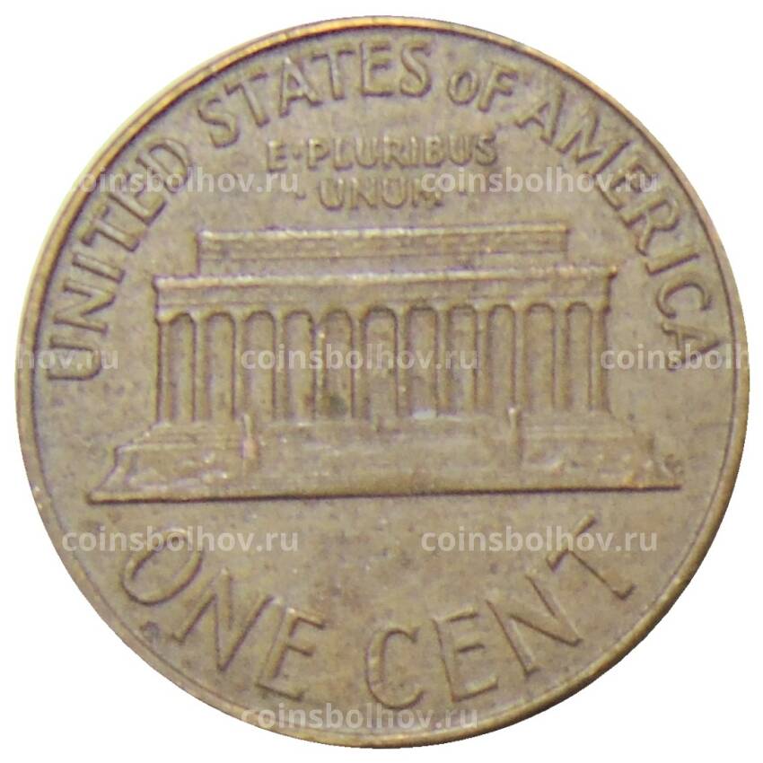 Монета 1 цент 1961 года D США (вид 2)