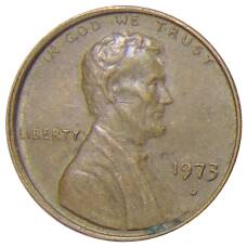 Монета 1 цент 1973 года D США (аверс)