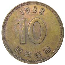 Монета 10 вон 1988 года Южная Корея (аверс)