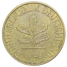 Монета 10 пфеннигов 1978 года D Германия (аверс)