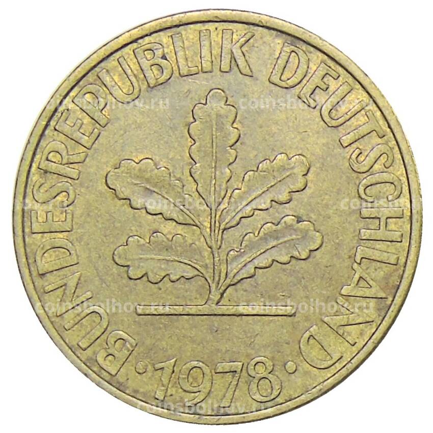 Монета 10 пфеннигов 1978 года D Германия