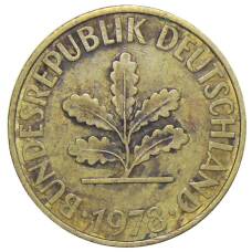 Монета 10 пфеннигов 1978 года D Германия (аверс)