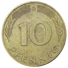 Монета 10 пфеннигов 1978 года D Германия (реверс)