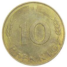Монета 10 пфеннигов 1979 года J Германия (реверс)