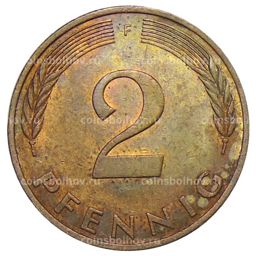 Монета 2 пфеннига 1982 года F Германия (вид 2)