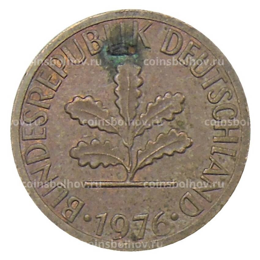 Монета 1 пфенниг 1976 года J Германия