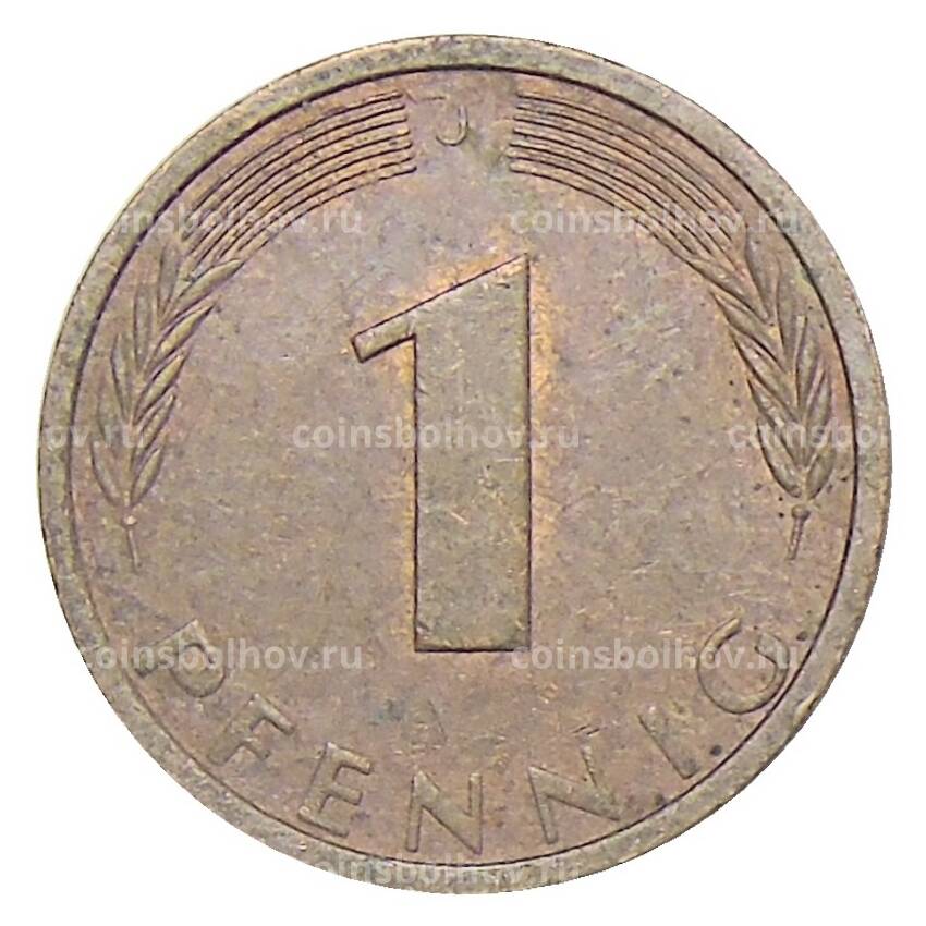 Монета 1 пфенниг 1976 года J Германия (вид 2)