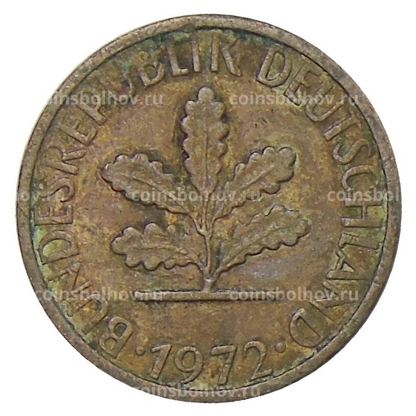 Монета 1 пфенниг 1972 года J Германия