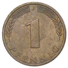 Монета 1 пфенниг 1972 года J Германия (реверс)