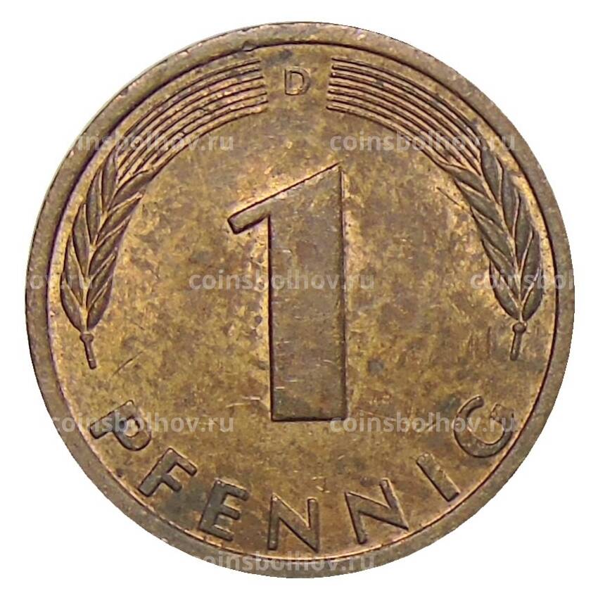 Монета 1 пфенниг 1980 года D Германия (вид 2)