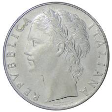 Монета 100 лир 1976 года Италия (реверс)
