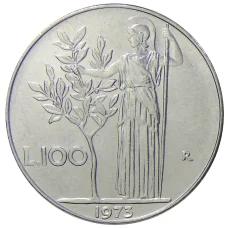 Монета 100 лир 1973 года Италия (аверс)