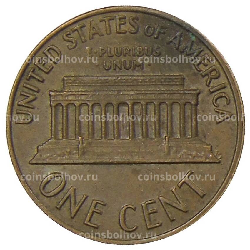 Монета 1 цент 1972 года D США (вид 2)