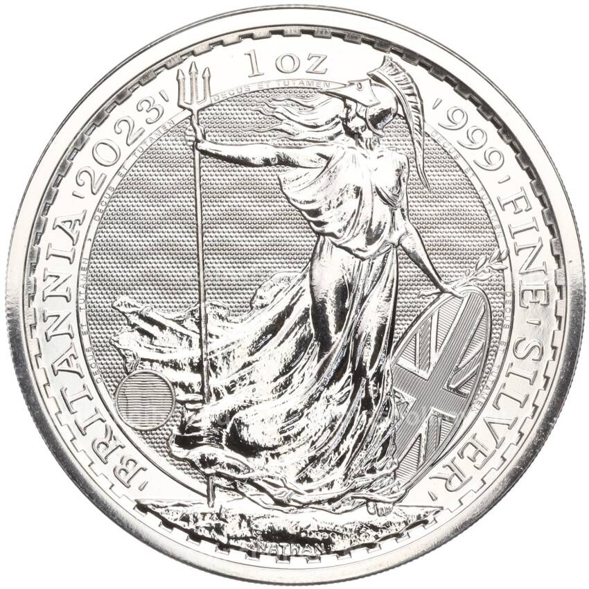 Монета 2 фунта 2023 года Великобритания — Стоящая Британия (портрет Карла III c короной)