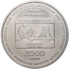 Монета 2000 форинтов 2021 года Венгрия — УЕФА Чемпионат Европы по футболу 2020 (реверс)