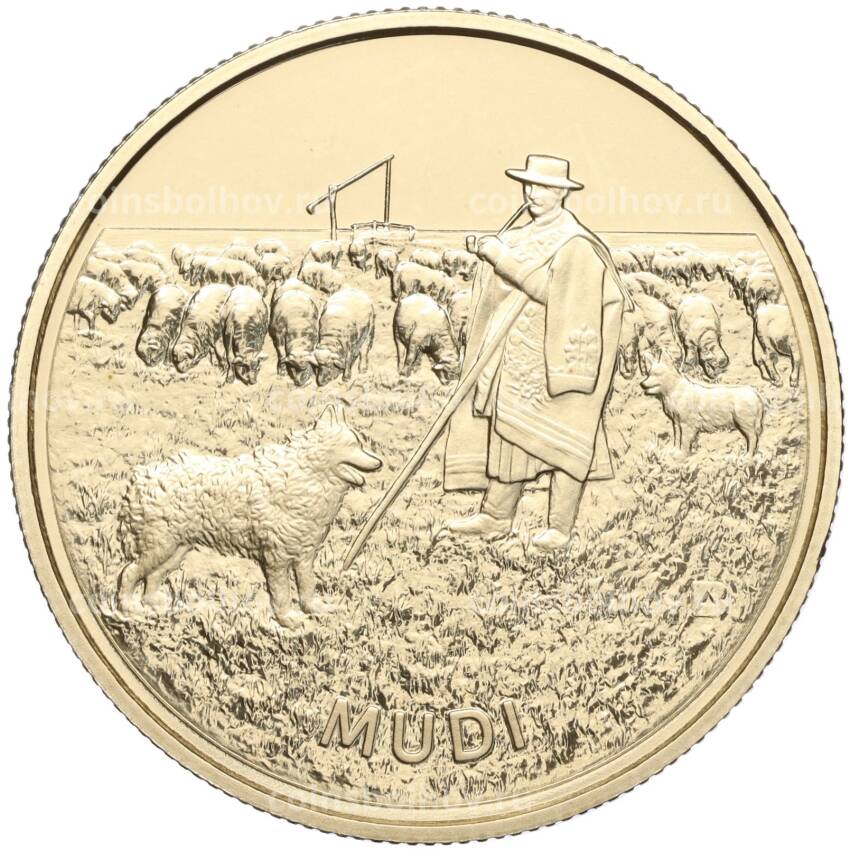 Монета 2000 форинтов 2022 года Венгрия — Венгерская порода собак — Муди