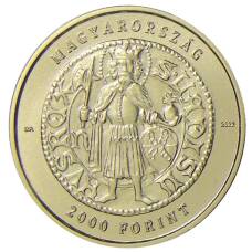Монета 2000 форинтов 2022 года Венгрия — Средневековые венгерские золотые флорины — Золотой флорин Джона Хуньяди (реверс)