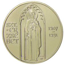 Монета 2000 форинтов 2021 года Венгрия — Святая Елизавета Венгерская (аверс)