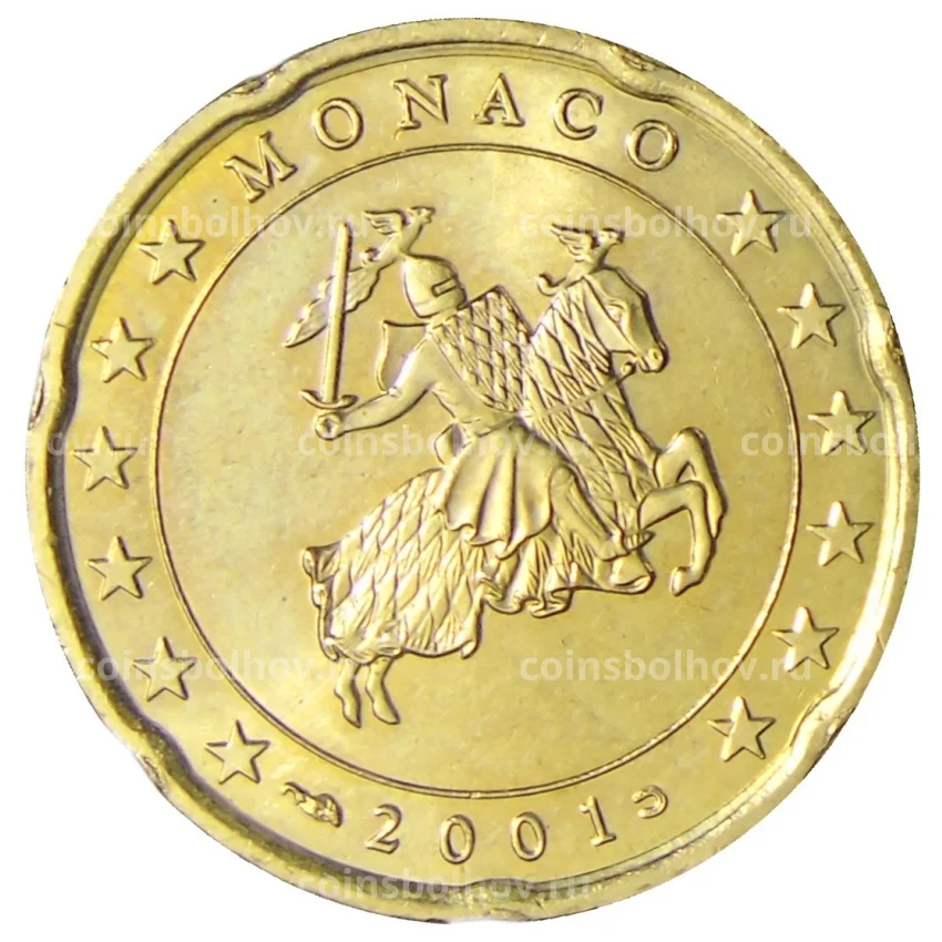 Монета 20 евроцентов 2001 года Монако