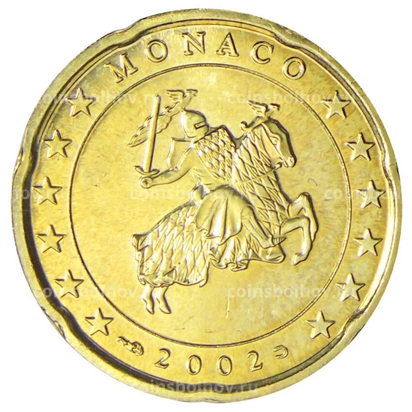 Монета 20 евроцентов 2002 года Монако