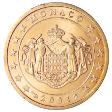 Монета 2 евроцента 2001 года Монако (аверс)