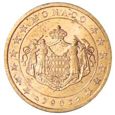 Монета 2 евроцента 2001 года Монако (аверс)