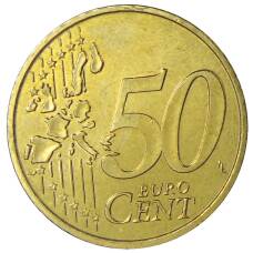Монета 50 евроцентов 2001 года Монако (реверс)