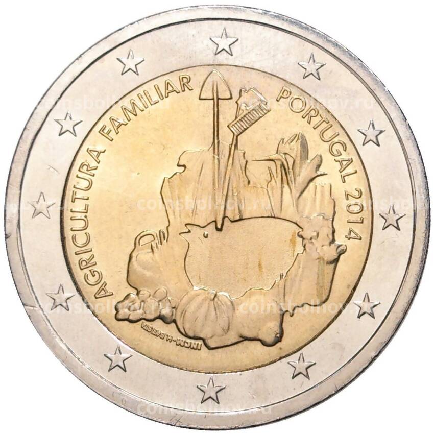 Монета 2 евро 2014 года Португалия — Международный год семейных фермерских хозяйств