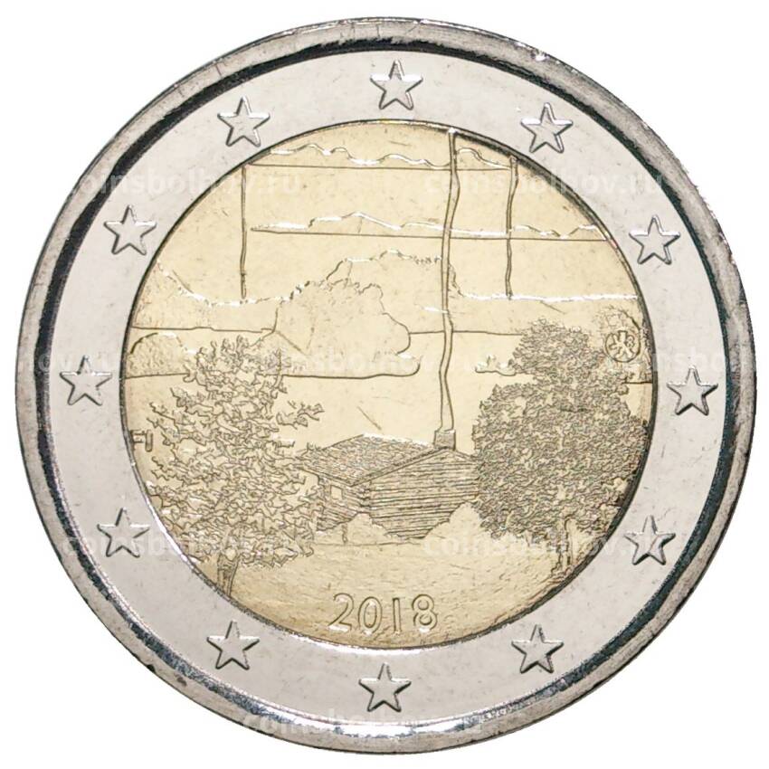Монета 2 евро 2018 года Финляндия — Финская сауна