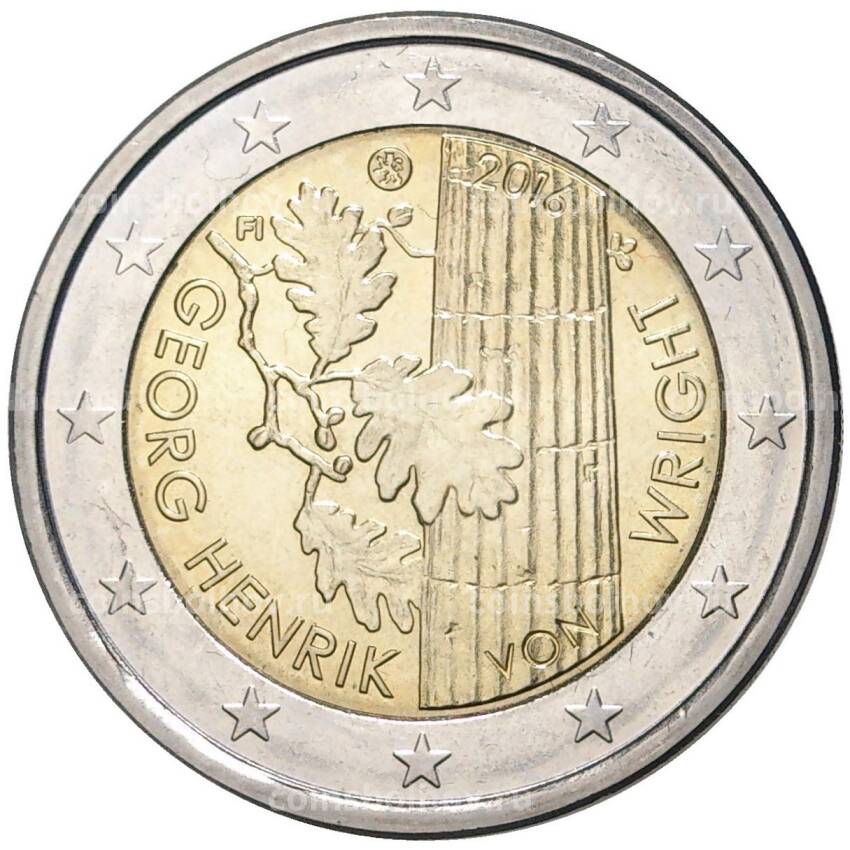 Монета 2 евро 2016 года Финляндия — 100 лет со дня рождения Георга Хенрика фон Вригта