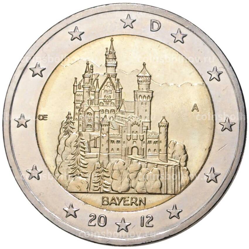 Монета 2 евро 2012 года A Германия —  Замок Нойшванштайн, Бавария
