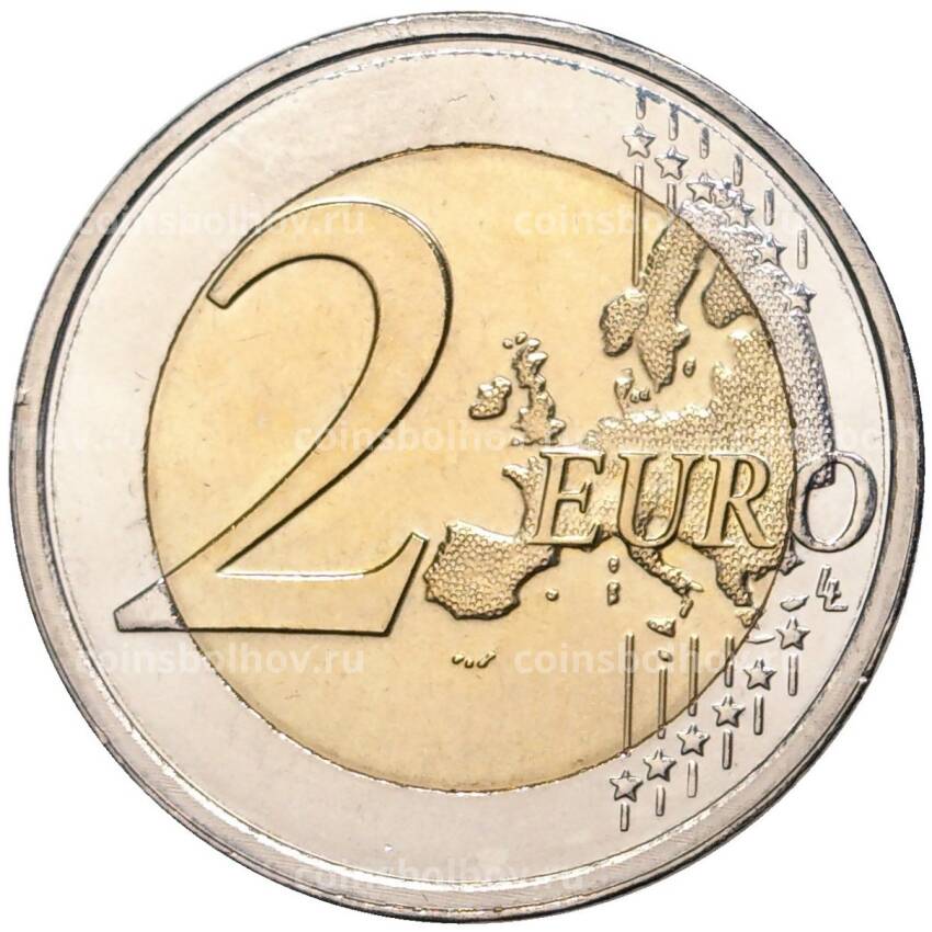 Монета 2 евро 2009 года Мальта —  10 лет монетарной политики ЕС (EMU) и введения евро (вид 2)