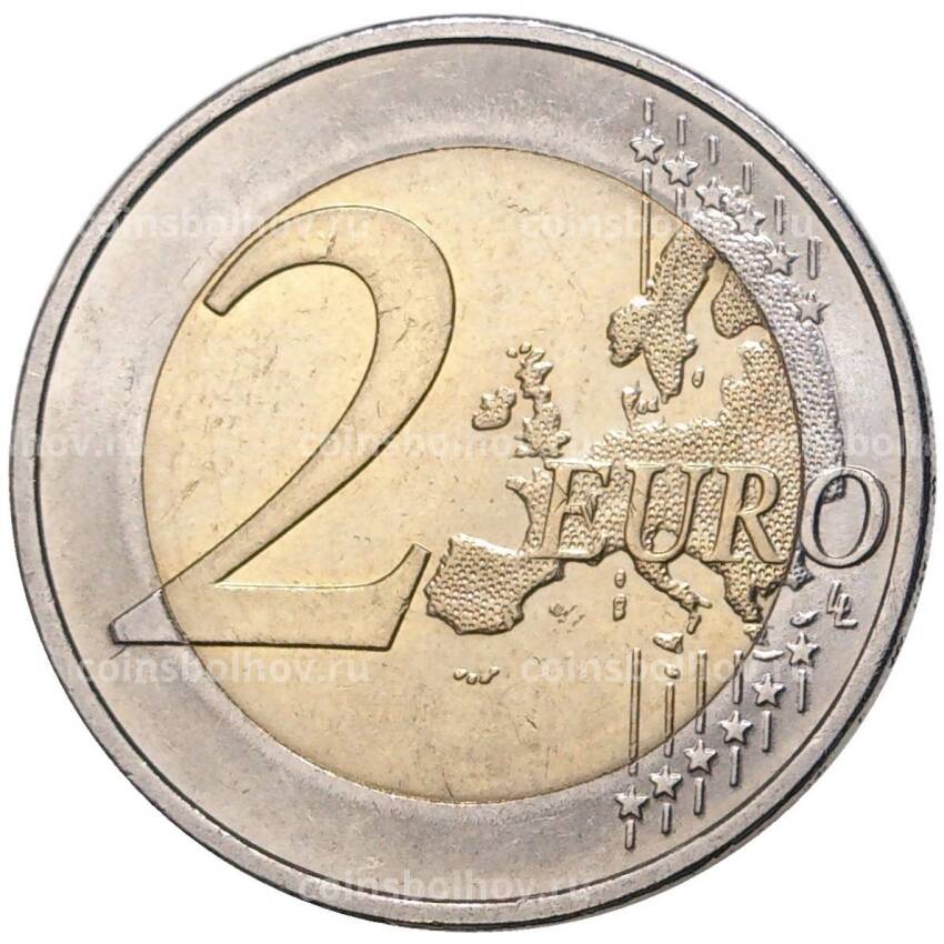 Монета 2 евро 2009 года J Германия —  10 лет монетарной политики ЕС (EMU) и введения евро (вид 2)