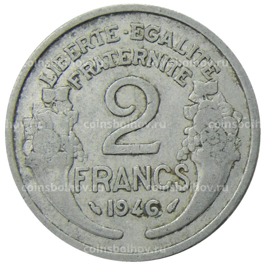 Монета 2 франка 1946 года Франция