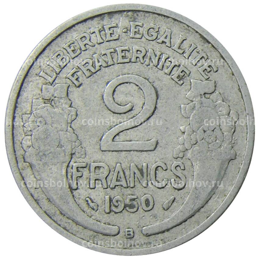 Монета 2 франка 1950 года B Франция