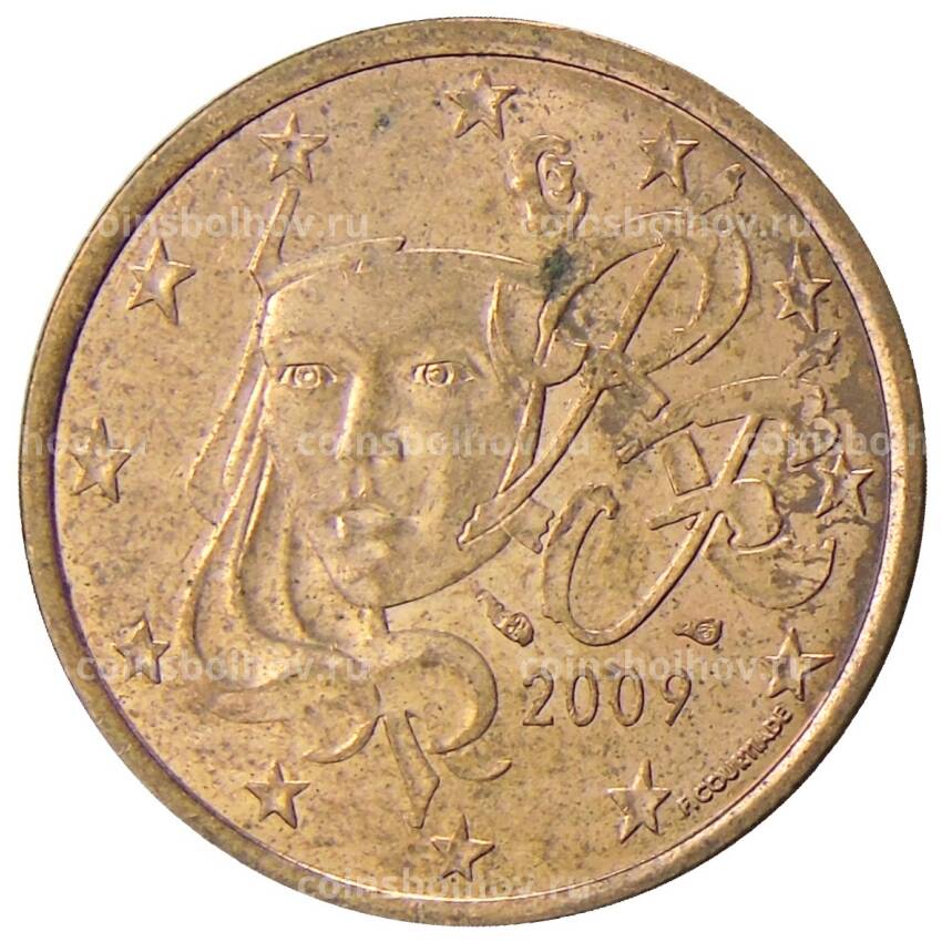 Монета 5 евроцентов 2009 года Франция