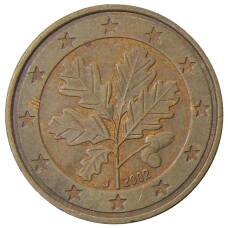 Монета 5 евроцентов 2002 года J Германия (аверс)