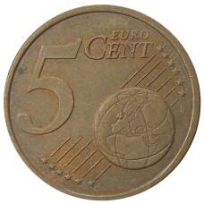 Монета 5 евроцентов 2002 года J Германия (реверс)