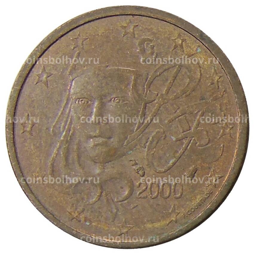 Монета 2 евроцента 2000 года Франция