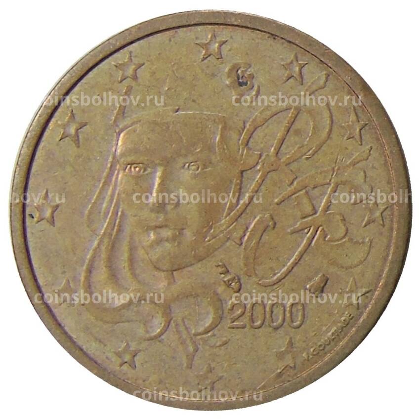 Монета 2 евроцента 2000 года Франция