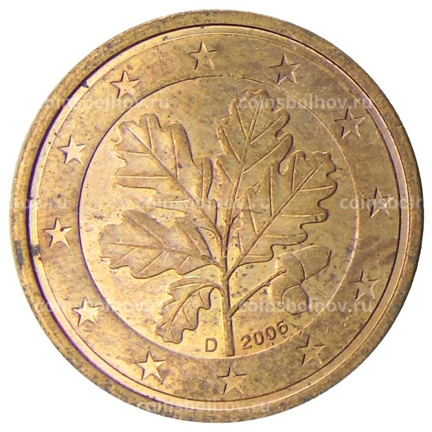 Монета 2 евроцента 2006 года D Германия