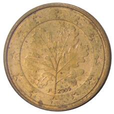 Монета 1 евроцент 2005 года F Германия (аверс)