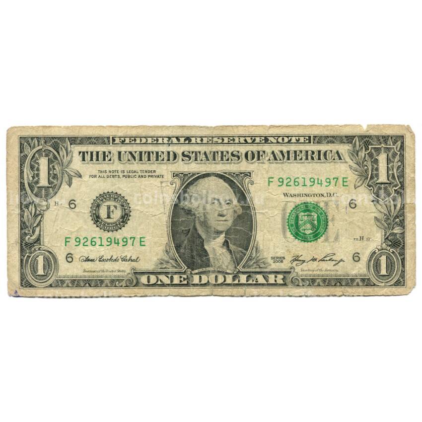 Банкнота 1 доллар 2006 года США