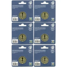 Набор из 6 монет 1/4 евро 2023 года Франция «Чемпионат мира по регби 2023 во Франции» (в блистерах) (реверс)
