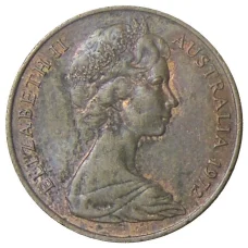 Монета 2 цента 1972 года Австралия (аверс)